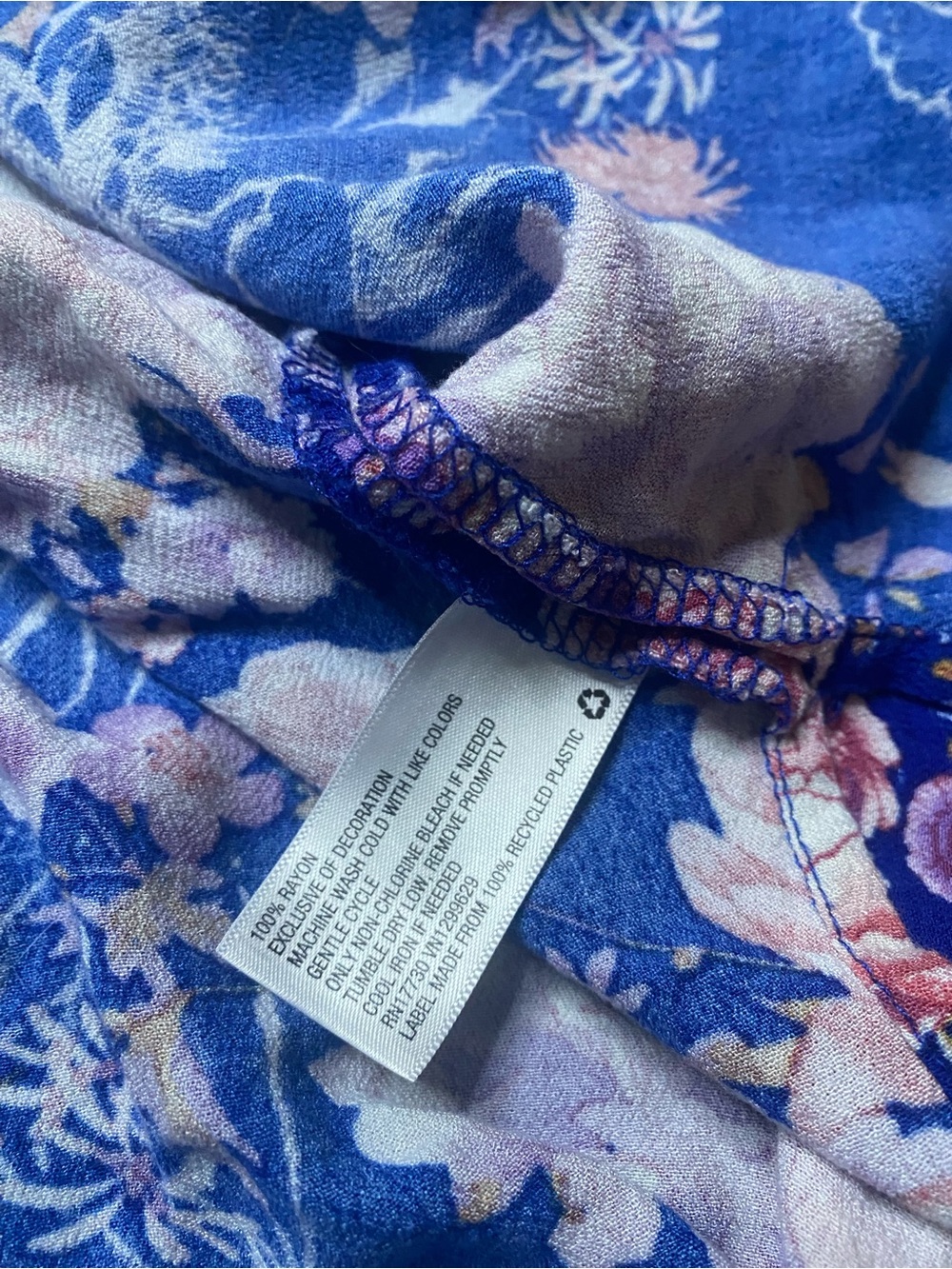 Knox Rose Blue Floral Boho Kimono Cardigan M/L Tassel Open Front - Picture 5 of 6